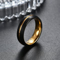 Zhongzhe Jewelry Tungsten Ring 6mm Width Size 6-12 Simple High Quality Polished PVD 18k Gold Tungsten Engagement Wedding Ring