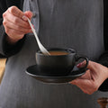 New Design Espresso Cups 80ml Custom Ceramic Coffee Cup and Saucer Set White Porcelain Cappuccino Latte Coffee Mug Tea Cups