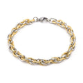 Factory Wholesale Two-color Chunky Twisted Chain Bracelet Unisex Jewelry for Women Men