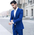Latest Costume Homme Design Royal Blue Business Men Suits Groom Tuxedos Formal Wedding Custom Made Prom blazer for Men Sets