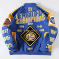 Oem Plus Size Full Embroidery logo Patch Bomber Riding Jacket Heavy Cotton Retro Racing Jackets for Men