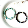 Fashion Elastic Bracelet Small and Fresh Art Countryside Sweet Gradual Colored Beaded Ceramic Bracelet for Women Girls Gift