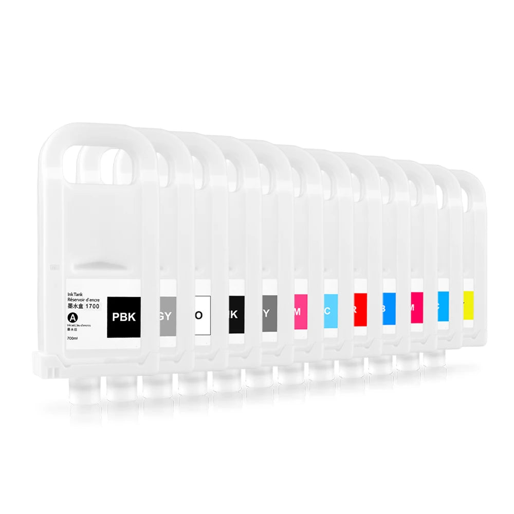 Ocbestjet 12Colors 700ML 1700 Refillable Ink Cartridge for Canon Pro 2000 4000 6000 Printer
