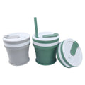 Reusable Foldable Camping Cup Silicone Collapsible Mugs Folding Milk Coffee Cola Cup 350 ML With Lid and Straw for Business Gift