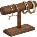 Wood T-bar Bracelet Holder Display for Store Home Antique Styled Jewelry Organizer Accessory Necklace Stand Durable Lightweight