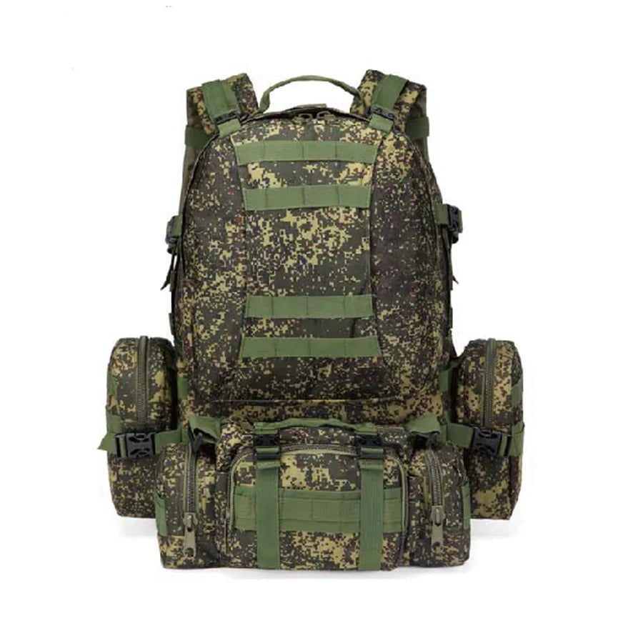 50L EMR Molle Assault Tactical Outdoor Backpack Daypack Rucksack Oxford Material Durable Breathable Zipper Hasp Closure Unisex