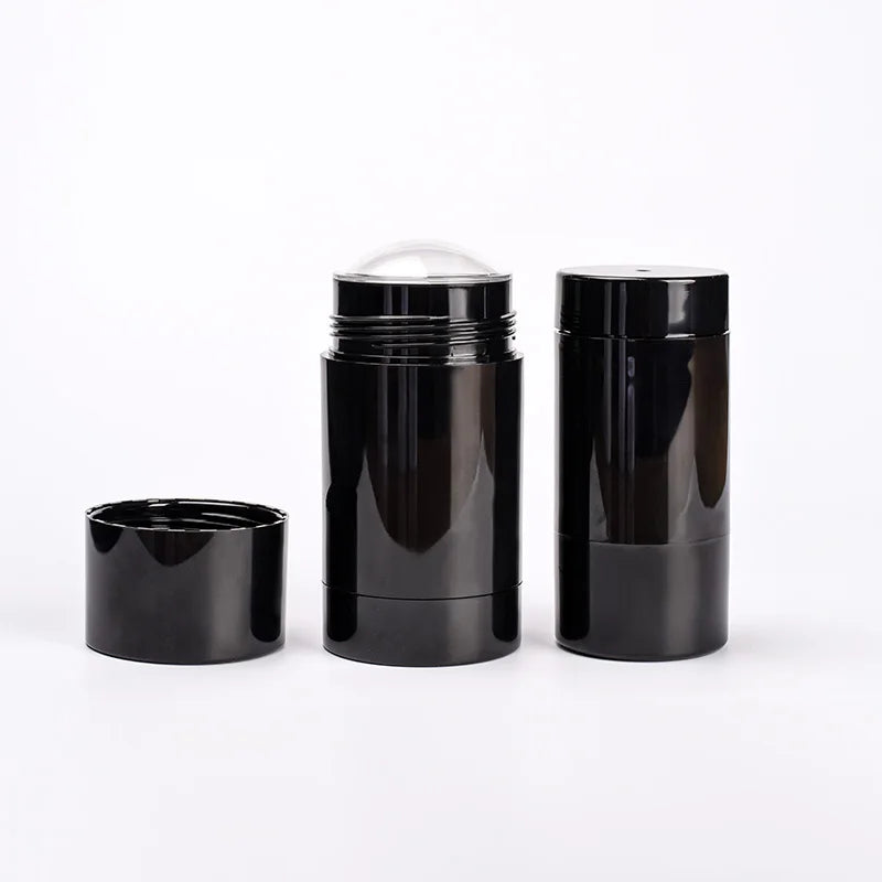 Round Twist up Salve Plastic15ml 30ml  50ml 75g Deodorant Tube Black White Empty Plastic Deodorant Stick Container