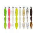 Rock Fishing Lure TPE Root Fishing Lure Worm Bait New 8 Colors Leaves Tail Soft Lure 46mm 0.46g 12pcs  Artificial Fishing Bait
