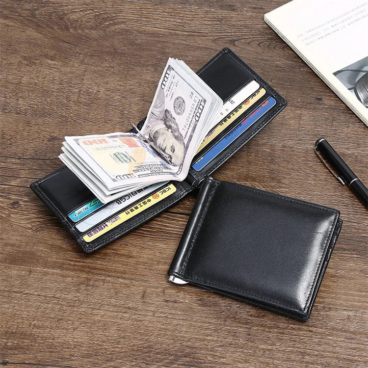 New Genuine Leather Luxury Wallet for Men High Quality Cowhide Money Clip Multi-Card Coin Purse Wallet