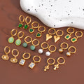 Meetyoo Trendy Waterproof 18K Gold Plated Women Stainless Steel Heart Shape Hoop Earring Zircon Charms Simple Jewelry Earring