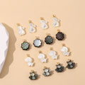 Fashion Cute Shiny Natural Shell Rabbit Clover Bee Dog Charm Pendant for Bracelet Necklace DIY Making