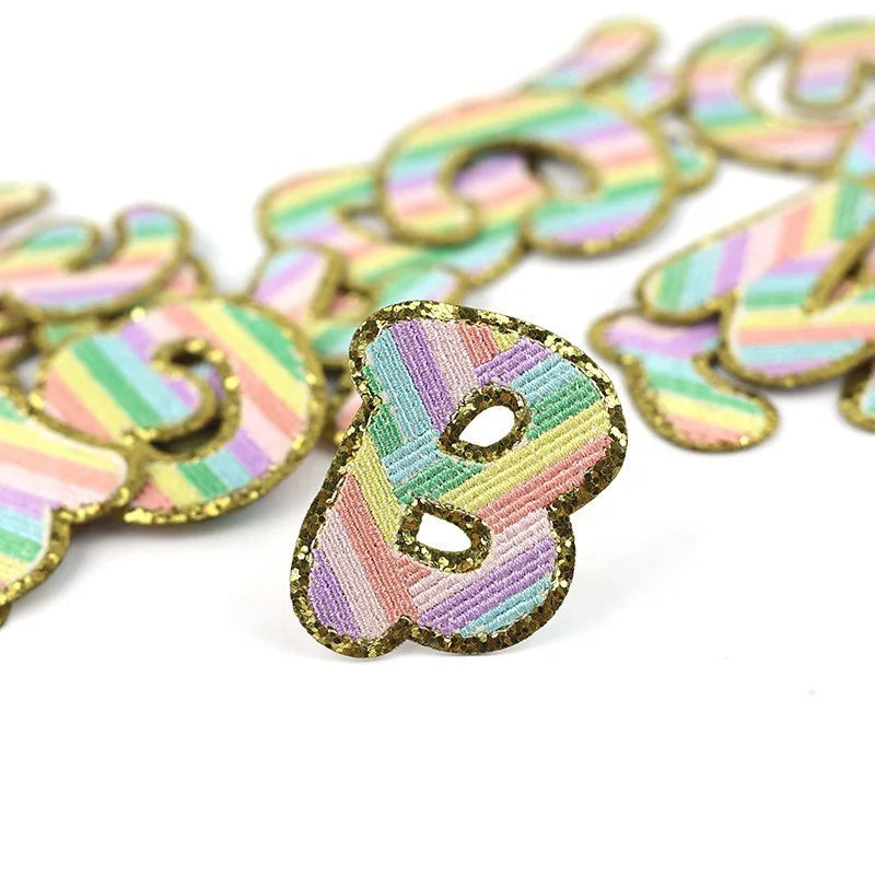 New Letter Patches Iron on DIY Varsity Greek Letter Make-up Bag Accessories Rainbow Colored English Letters Alphabet From a to Z