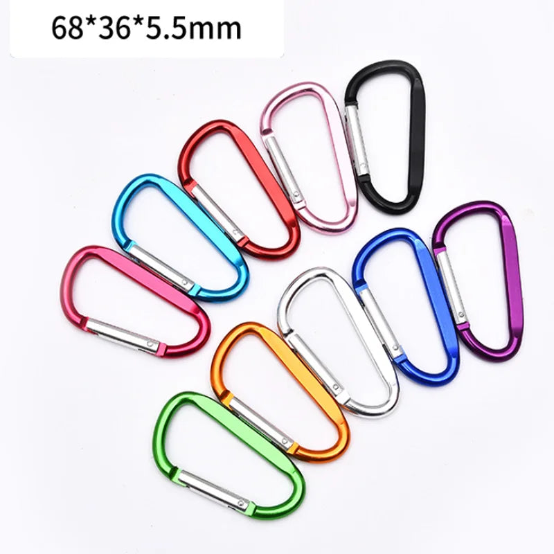 Aluminum D Shape Carabiner Keychain Hook Not for Climbing Plain Finish Multi-color Laser Logo General Industry Use