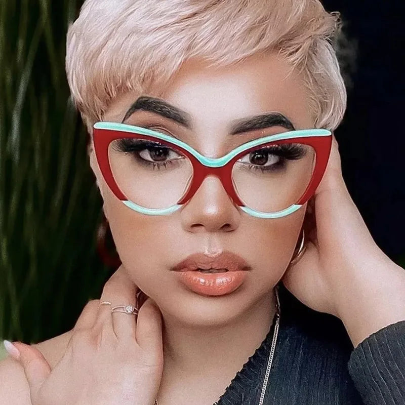 Fashion Classic Cat Eye Glasses Women Custom Own logo Retro Oversized Blue Light Glasses for Ladies Ins Trend Gafas