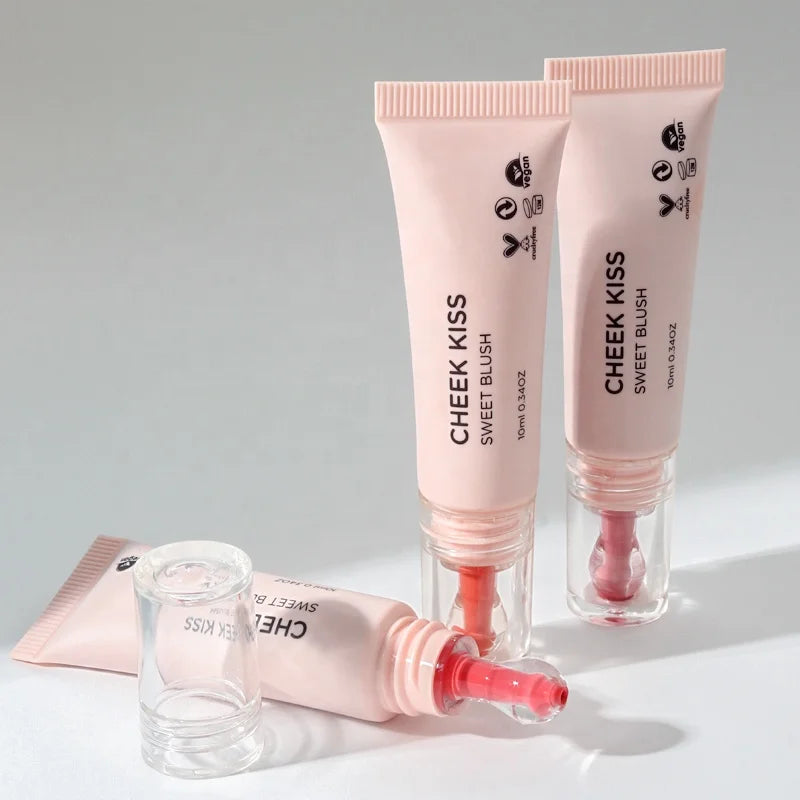 Custom Herbal Promotional Waterproof Long Lasting High Pigment Liquid Blush Cream for Face Lip Cheek Tint-Private Label Beauty