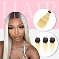1b613 Blonde Raw Virgin Human Hair 4 Bundles Virgin Brazilian Hair With Closure Hair Straight 4x4 HD Lace Front Closure