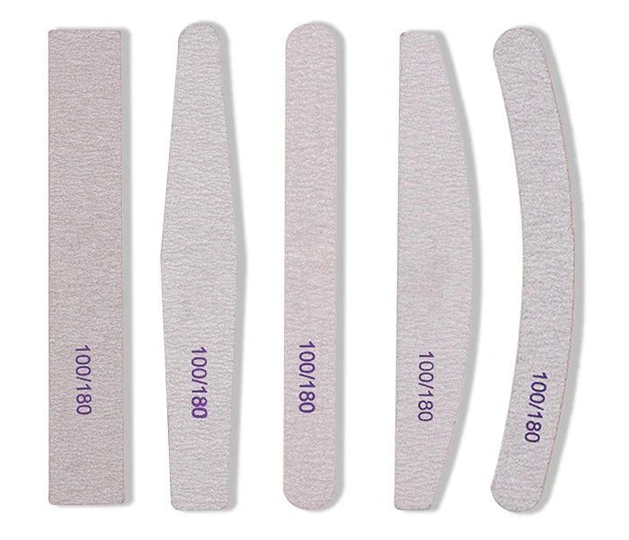 Professional Custom Logo Print Double Sided Diamond Shape Abrasive Zebra Gray 80 100 120 150 180 240 Grit Emery Board Nail File