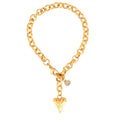 Trendy Punk 18K PVD Plated 316L Stainless Steel Gold Silver Adjustable Heart Chain Fashionable Charm Bracelet Bangle Women Party