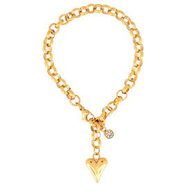 Trendy Punk 18K PVD Plated 316L Stainless Steel Gold Silver Adjustable Heart Chain Fashionable Charm Bracelet Bangle Women Party