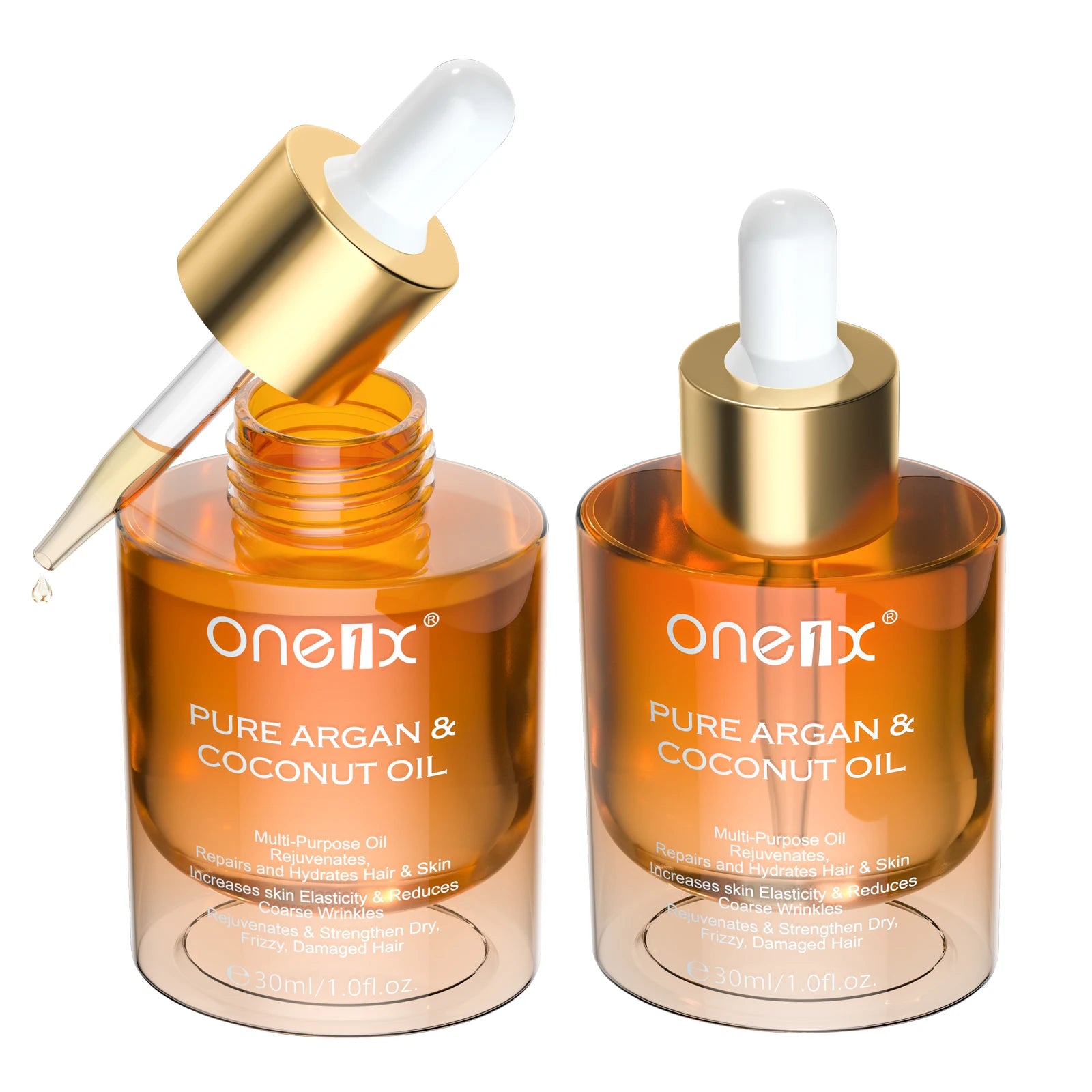 ONE1X Authentic Moroccan Pure Argan Coconut Rejuvenate Repair Hydrate Hair Skin Firming Essential Oil