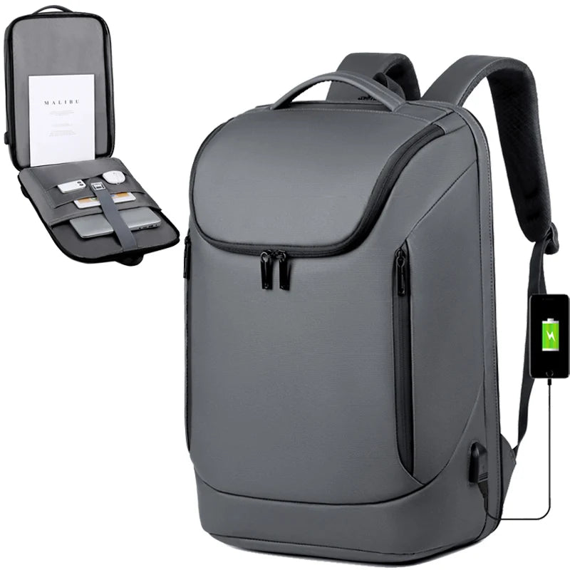Custom Logo USB Charger 15.6 Inch Smart Laptop Backpack Waterproof Durable Computer Business Male Backpack