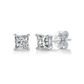 925 Silver Princess Zircon Four Claw Earrings for Men and Women Minimalist Style Super Flash Single Diamond Earrings