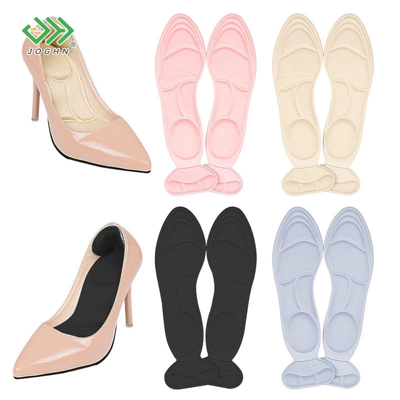 JOGHN 4D Soft Anti-slip Anti-wear Fashion Woman Massage Memory Foam Gel High Heel Insoles for Woman