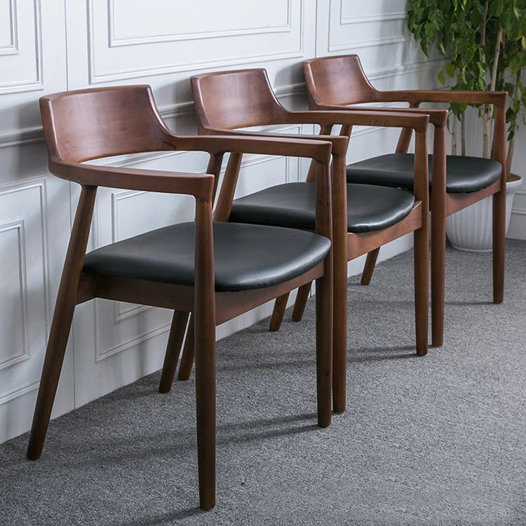 Chinese Style Simple Wooden Dining Chair with Armrest Custom-made Company Conference Room Backrest Chair