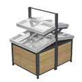 Heavy Duty Stainless Steel Supermarket Rack for Fruit and Vegetable Display Single Sided