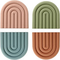 Colorful Modern Silicone Trivet Mats Heat Resistant Non-Slip Pot Holders Multipurpose Hot Pads for Kitchen Table Potholders
