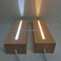 Wholesale Solid Wood Base LED Night Light Polished 3D Display USB Acrylic LED Light Bases Wood Crafts Wooden Boxes Wall Signs