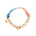 Personalized Custom Made Hand Woven Cotton Rope Rainbow Braided Durable Ombre Portable Pet Collar for Dogs and Cats