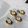 Pendiente High End 18k Gold Plated Minimalist Women Jewelry Stainless Steel Hypoallergenic Chunky C Shaped Stud Earrings