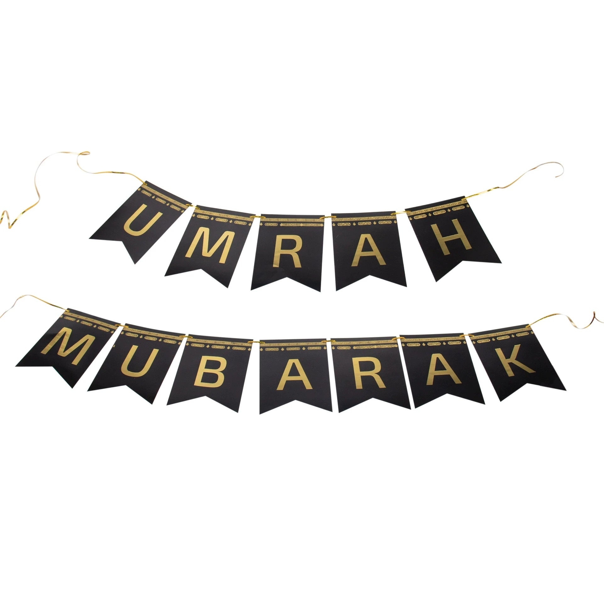 Muslim Islamic Festival Party Decor Umrah Mubarak Paper Banner Garland Bunting for Celebrating Umrah Mubarak Festival Supplies