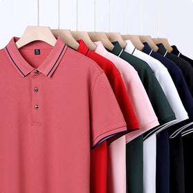Wholesale Custom logo Printed Pattern Fashion Cotton Golf Blank Solid Color Short-sleeved Golf Shirt