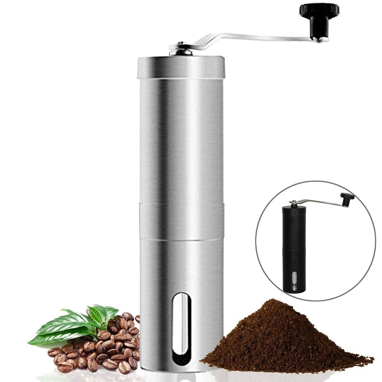 Manual Stainless Steel Coffee Grinder Conical Burr Grinder With Adjustable Setting