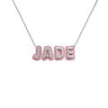 Qiuhan OEM/ODM New Enamel Outline Pave Personalized Custom Nameplate Necklace Name Pendant Necklace
