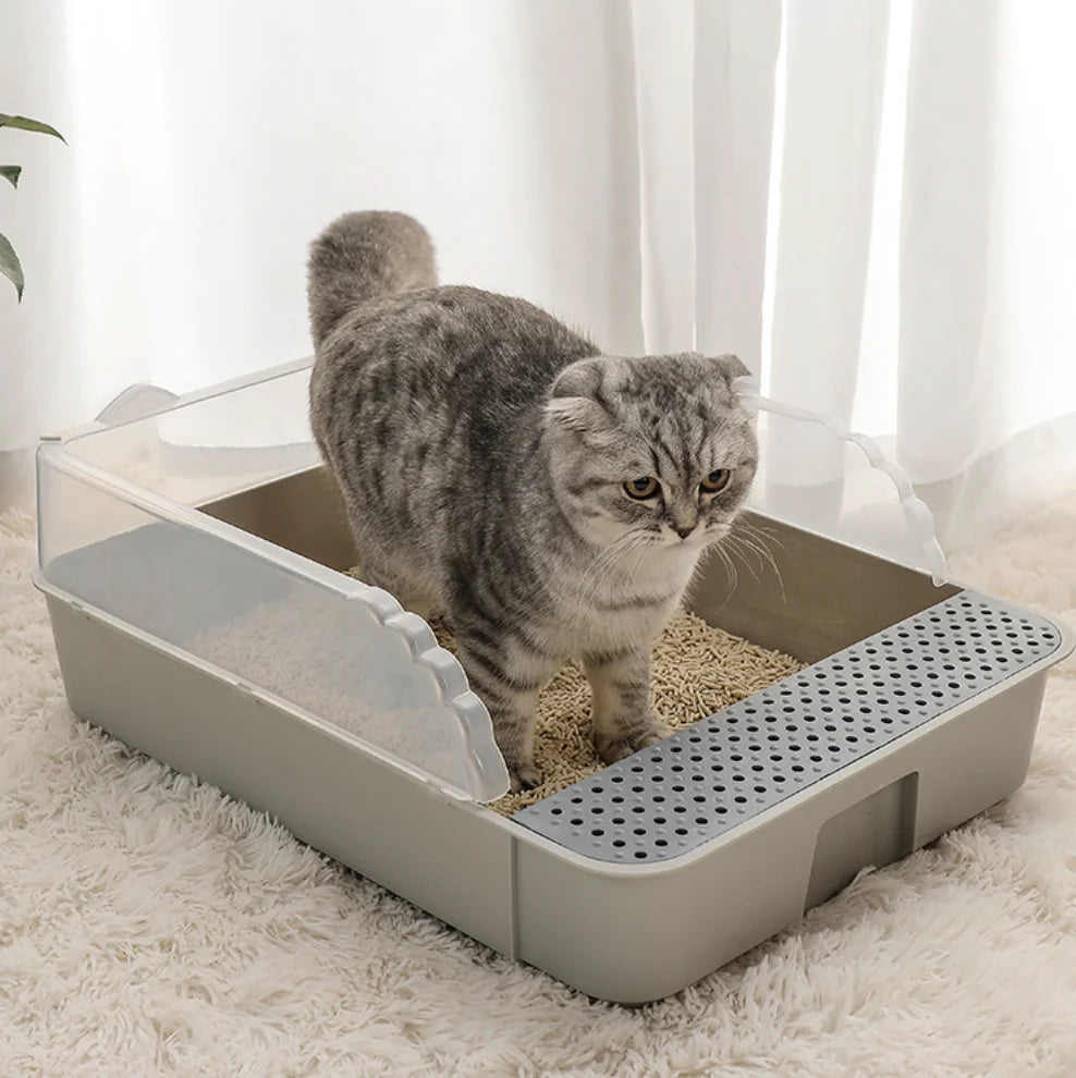 Drop Shipping Semi-enclosed Pet Litter Box Anti-splash Split Open Cat Toilet Cat Cleaning Supplies extra Large Cat Litter Box
