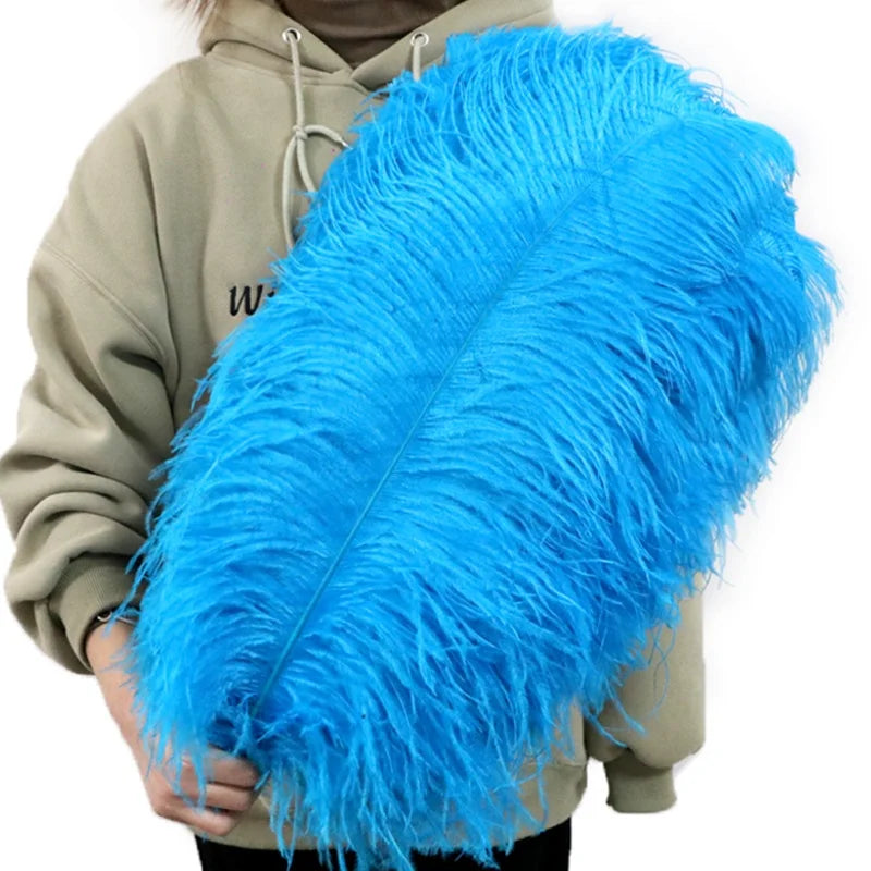 Wholesale Multi-colors Plumas Ostrich Feathers 65-70cm White Thick Feather for Crafts Party Carnival Wedding