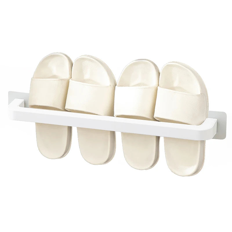 Space-Saving Wall-Mounted Shoe Rack Household Multi-Functional Storage Slippers Towels Moisture-Proof Plastic Design Bathrooms