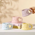 M Ins Countryside Style Blue Floral Mug Ceramic Household Water Cup Christmas Gift Afternoon Tea Coffee Milk Cup