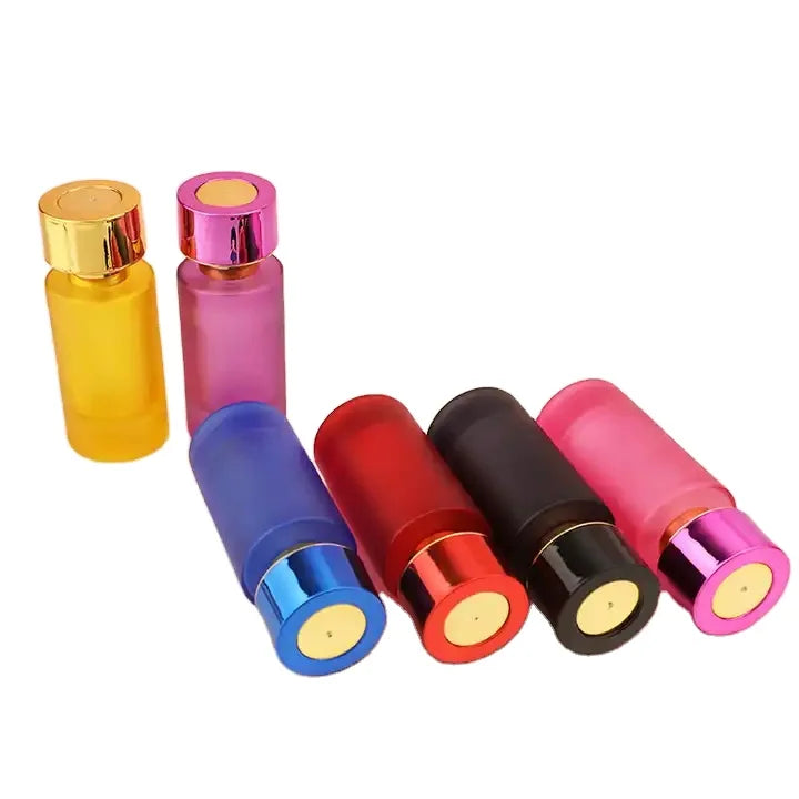 New Style Empty 50ml Cosmetic Packaging Bottle Colorful Frosted Refillable Perfume Glass Spray Bottle