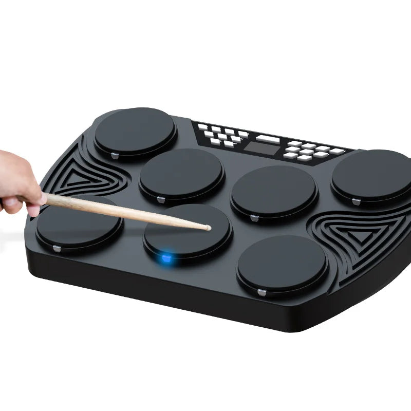 Midi Tom Snare Pad Hand Force Sensitive Electric Drum Kit Tabletop Percussion Electronic Drum Set