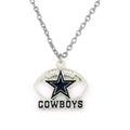 Zinc Alloy Oval Shape Super Sport Charms Enamel Team Logo American Football Pendant Necklace