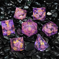 Handmade 100% DND Dice Set 16mm Pink Transparent Resin Custom Logo D20 Furniture Decoration 7pcs Set