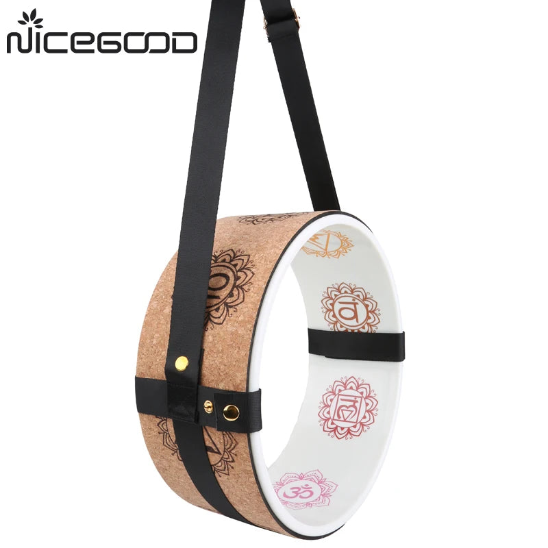 Wholesale Eco Friendly Cork TPE Material Gymnastic Rings Training Ports Yoga Wheel