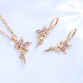 Wholesale Princess 2022 Cubic Zirconia Necklace Sets with Earrings American Diamond Cz Necklace Jewelry Sets for Girls