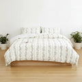 Natural Organic Bamboo Fiber Cotton Geometric Printed Ultra Soft Europe Style Four-Piece All-Season Quilt Sets