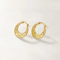 Nagosa Nickel Free 18k Gold Vermeil 925 Sterling Silver Hammered Hoop Earrings Women Jewelry