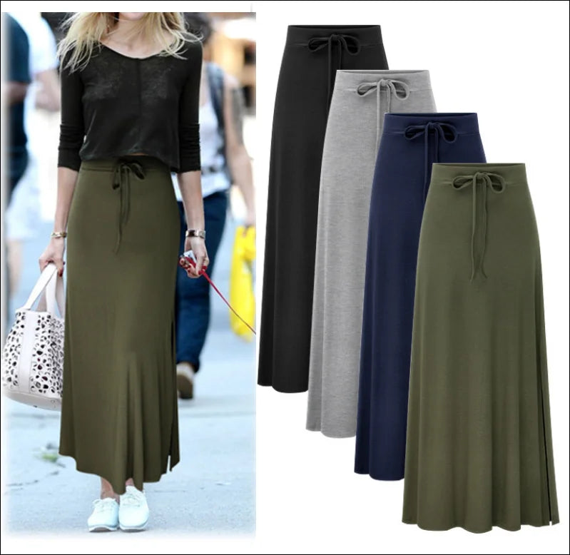 M-3XL  Spring and Summer New Half Skirt Women's High Waist Split Belt One Step Skirt Temperament Mid Length Wrapped Hip Skirt